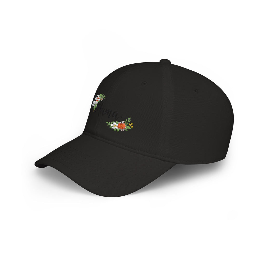 Floral Accent Low Profile Baseball Cap — Subtle Flower Embroidered Hat