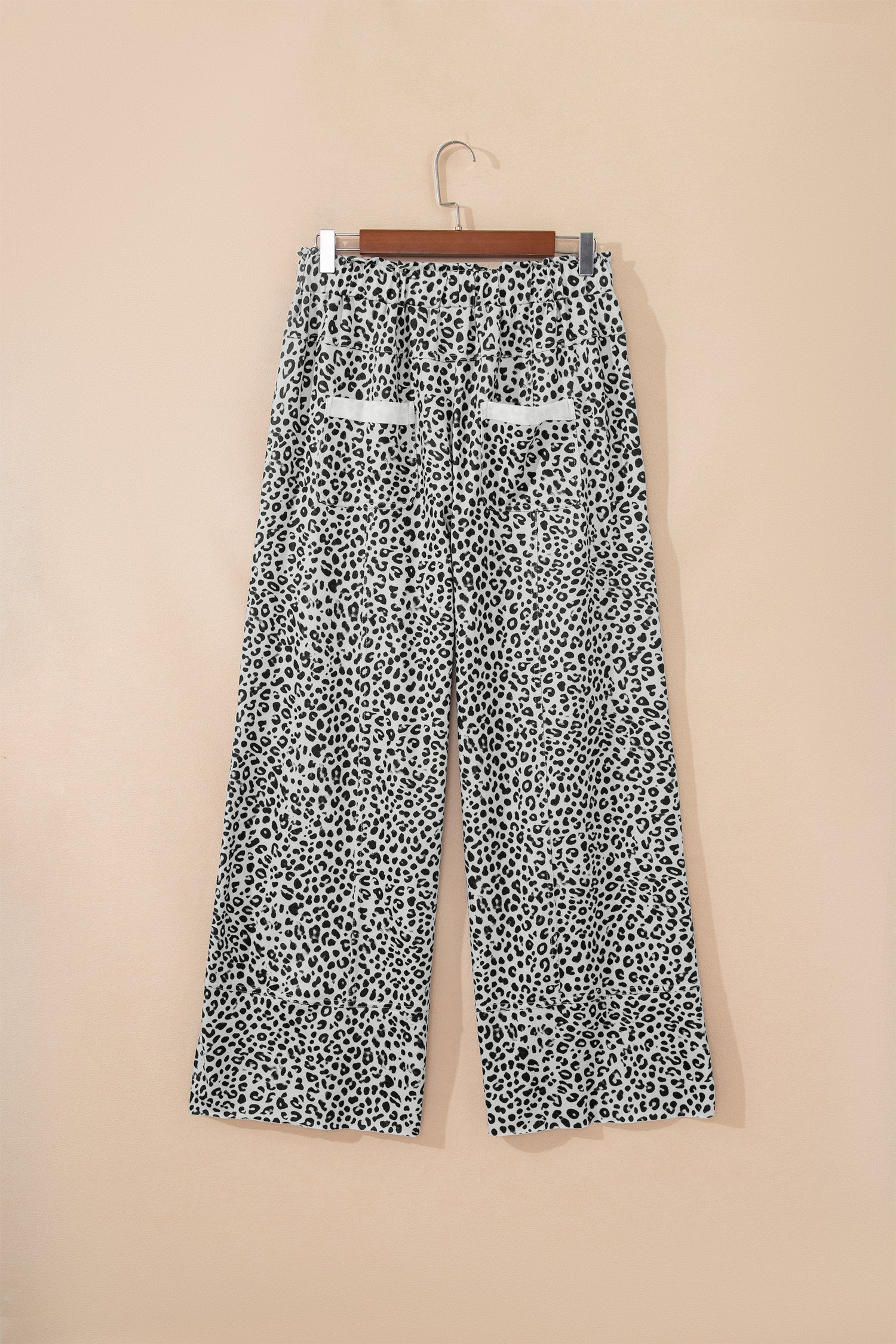Leopard Terry Knit Wide Leg Pants