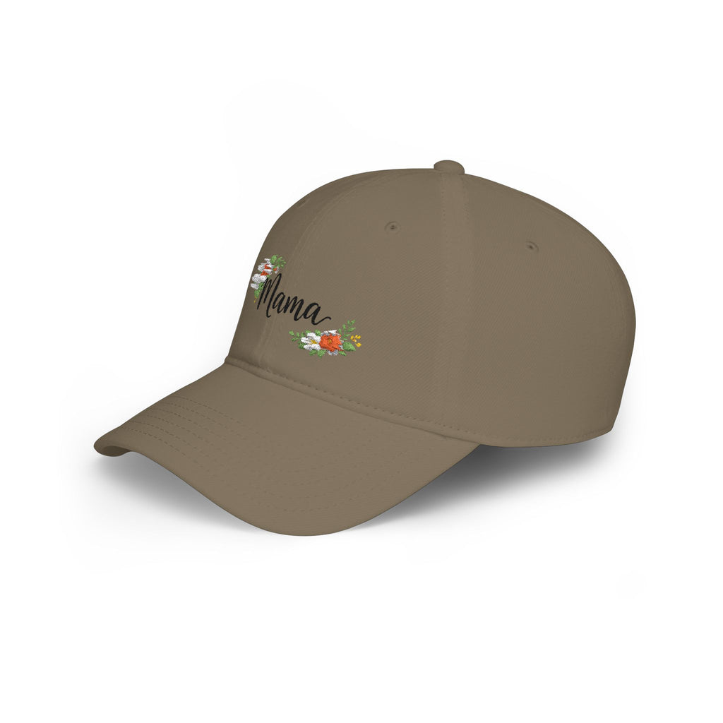 Floral Accent Low Profile Baseball Cap — Subtle Flower Embroidered Hat