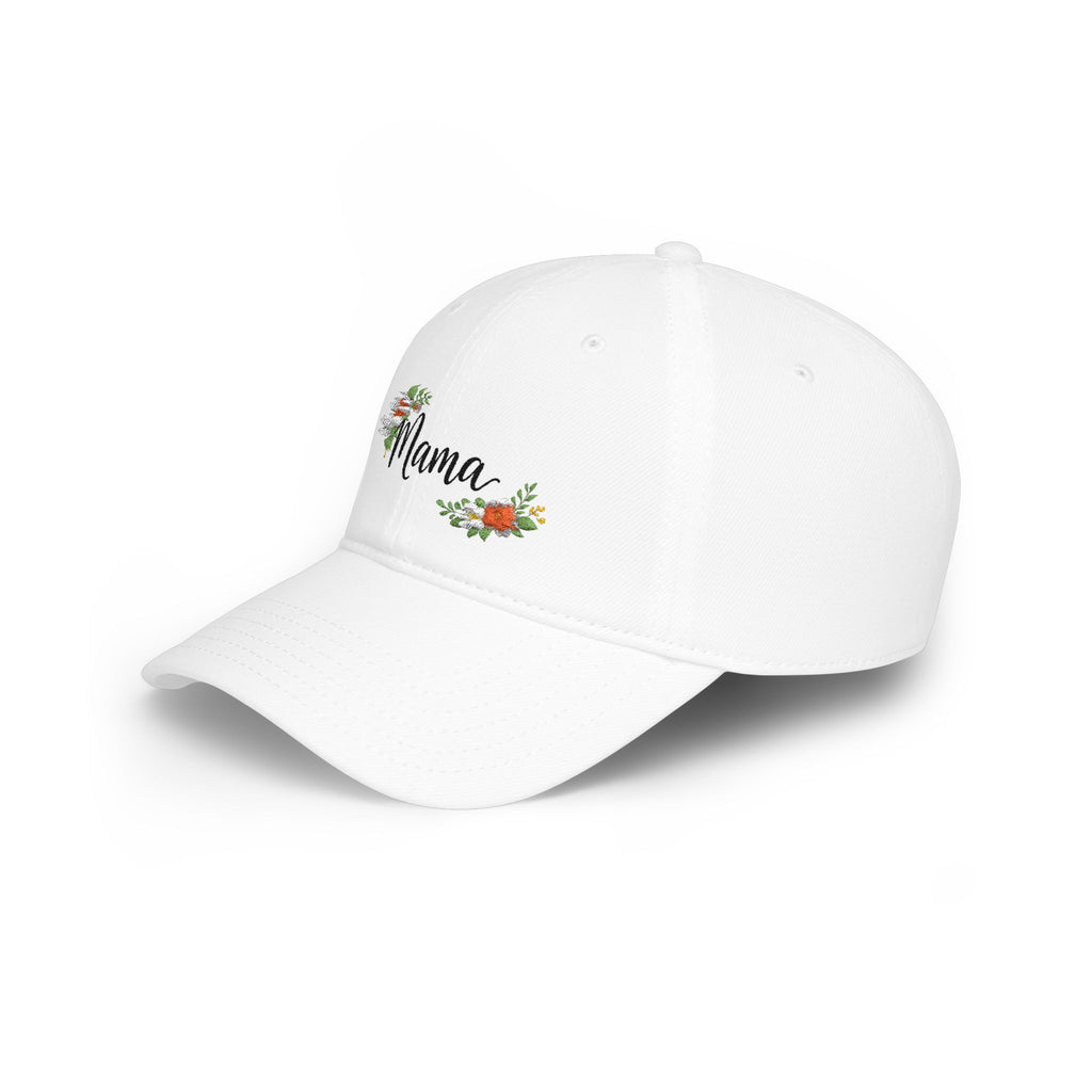 Floral Accent Low Profile Baseball Cap — Subtle Flower Embroidered Hat
