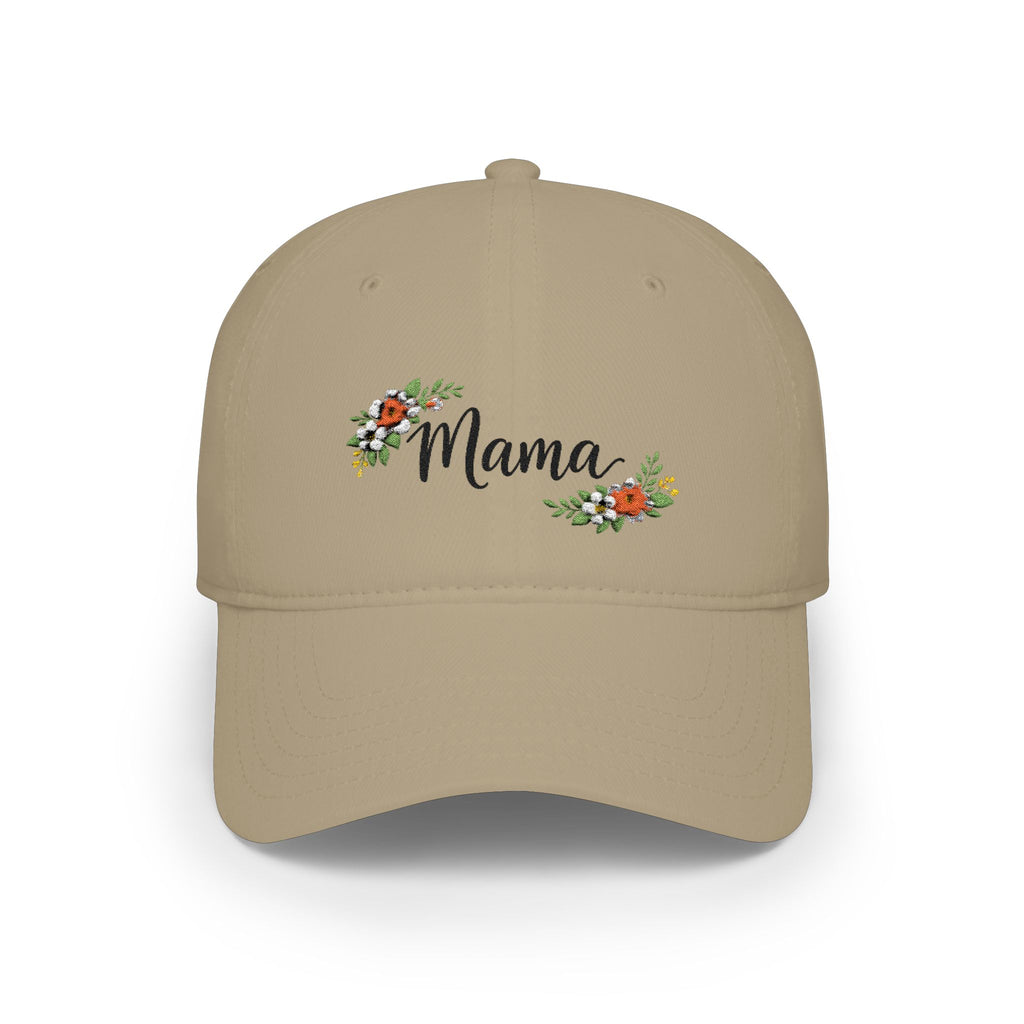 Floral Accent Low Profile Baseball Cap — Subtle Flower Embroidered Hat