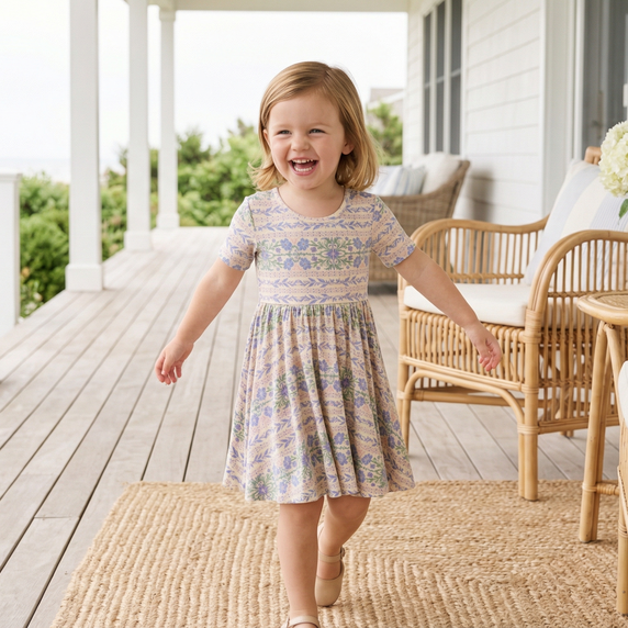 Spring Cascade Bamboo Twirl Dress