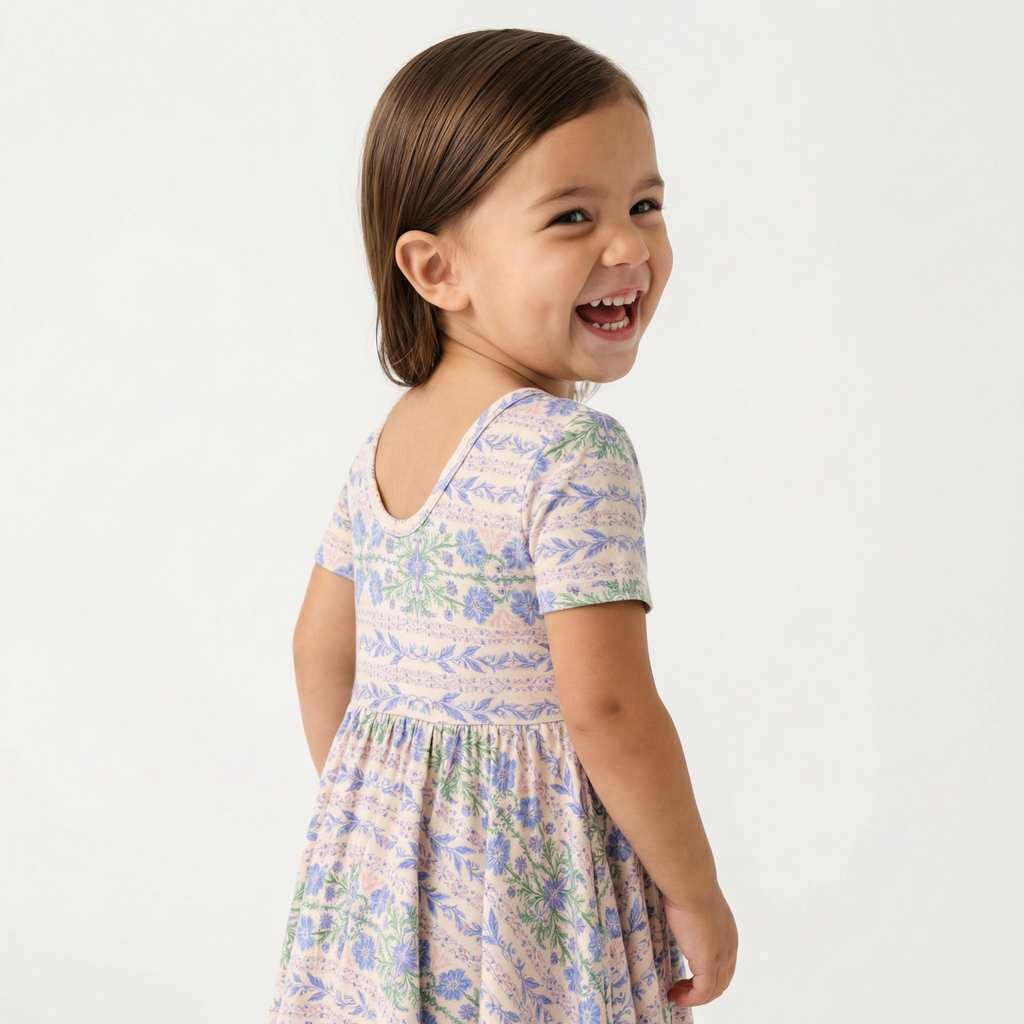 Spring Cascade Bamboo Twirl Dress