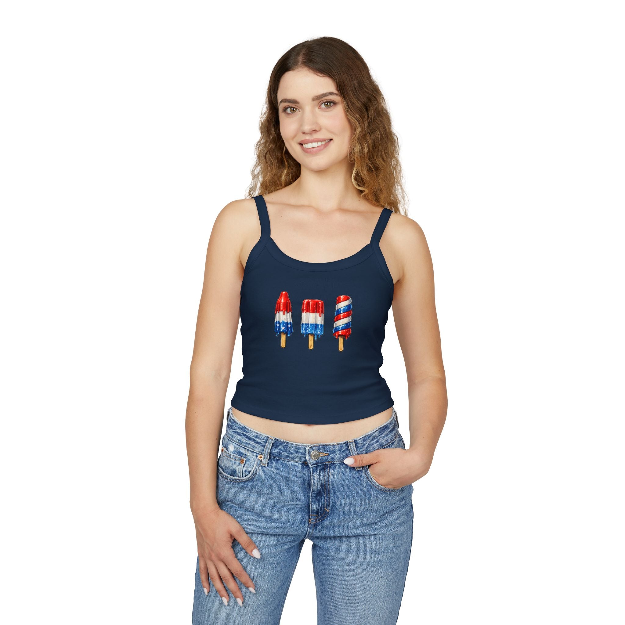 Stars, Stripes & Popsicles Women’s Spaghetti Strap Tank Top