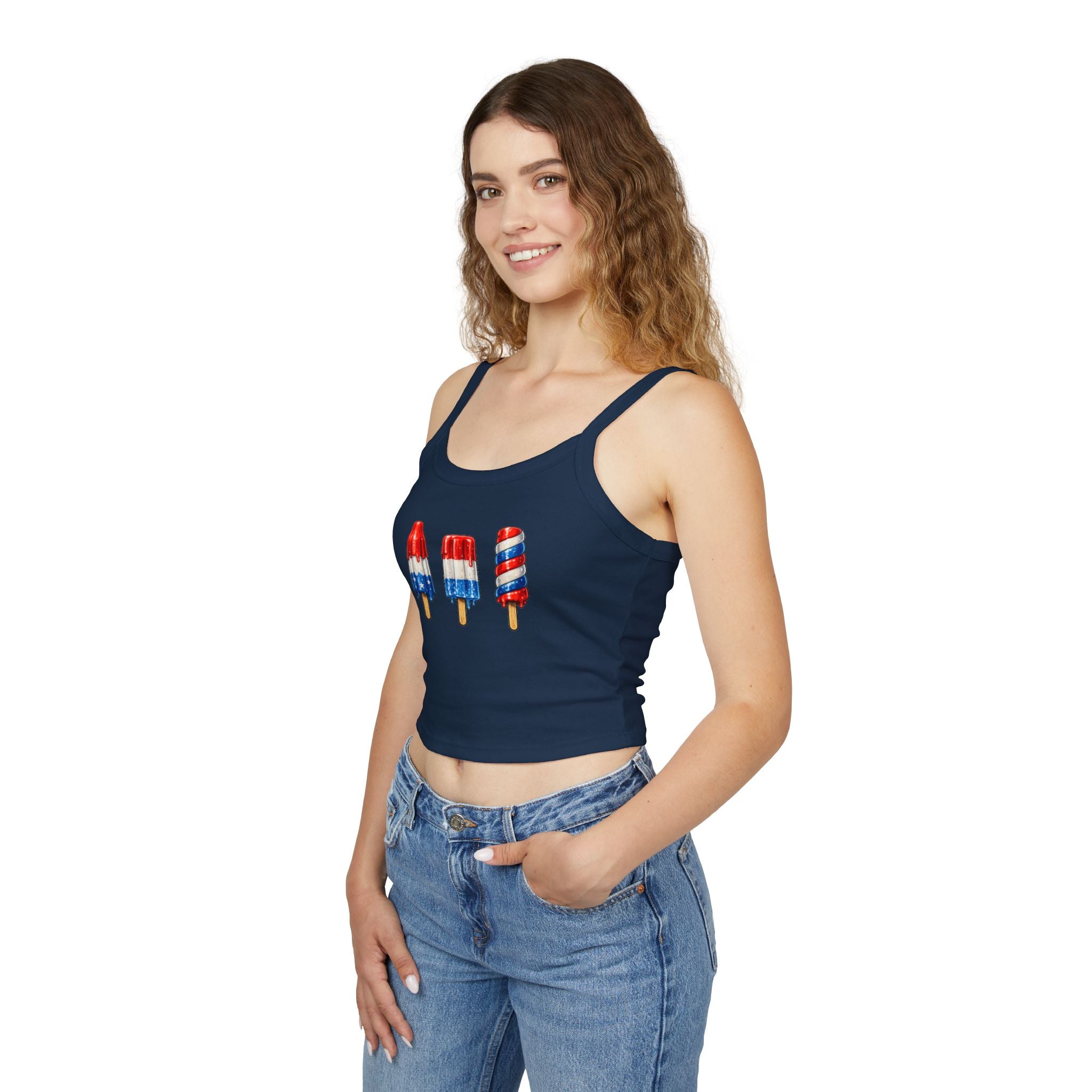 Stars, Stripes & Popsicles Women’s Spaghetti Strap Tank Top