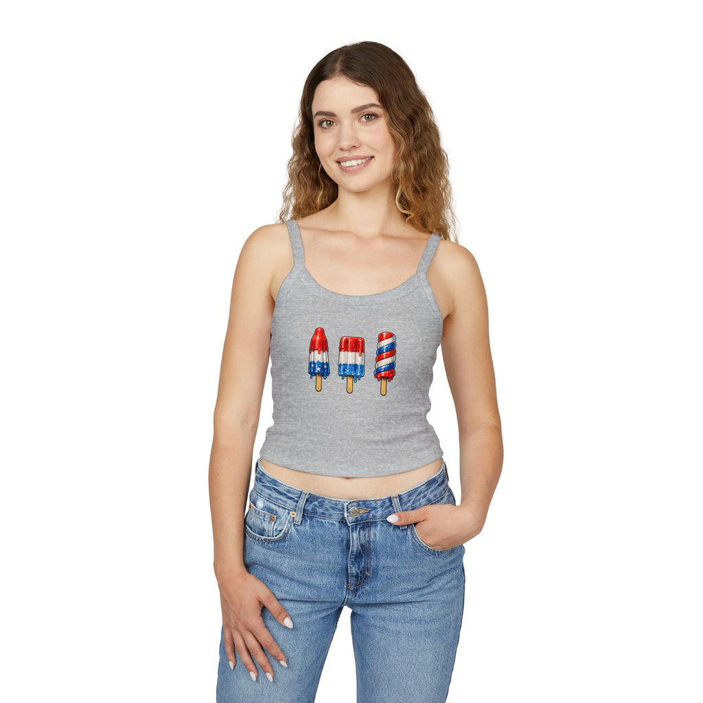 Stars, Stripes & Popsicles Women’s Spaghetti Strap Tank Top