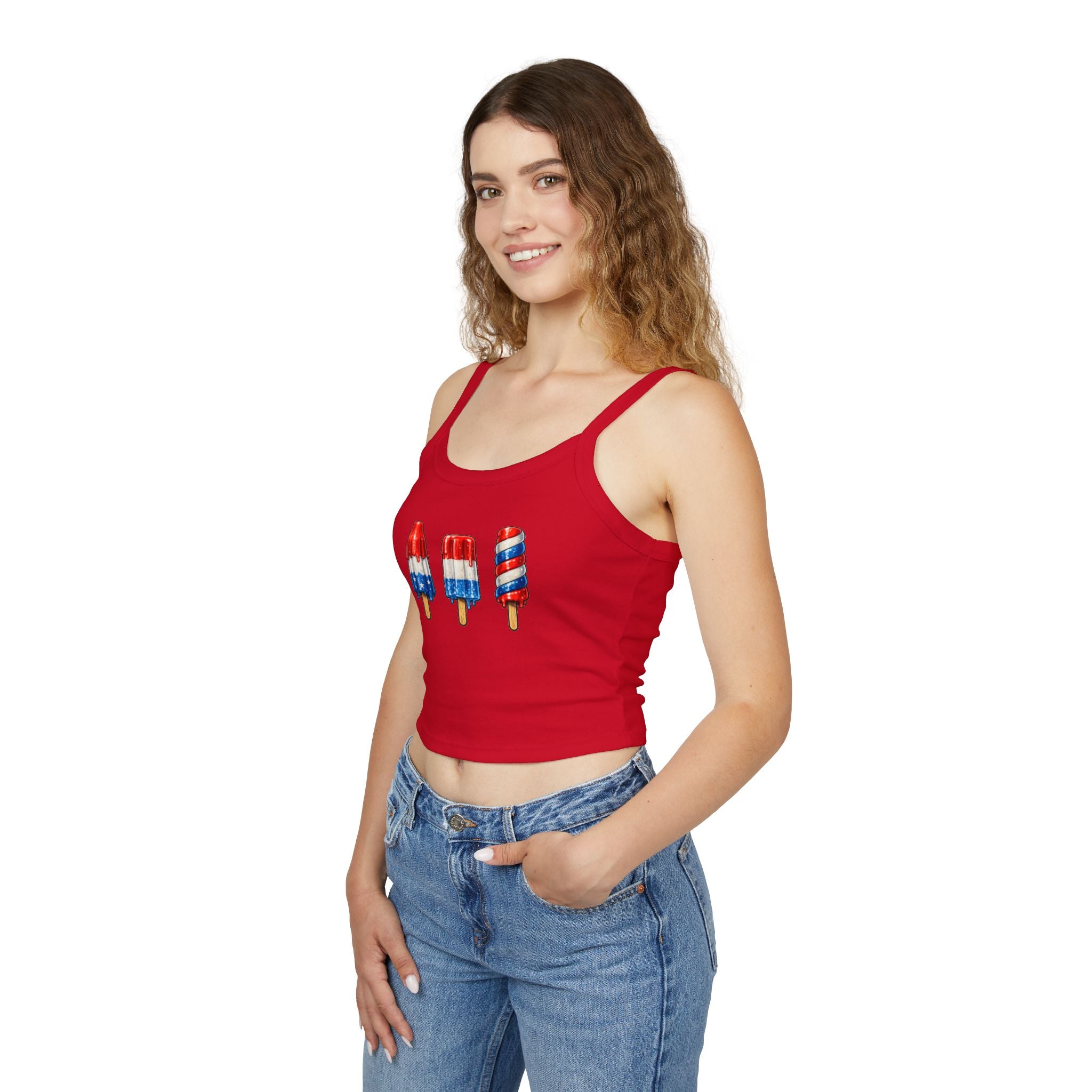 Stars, Stripes & Popsicles Women’s Spaghetti Strap Tank Top