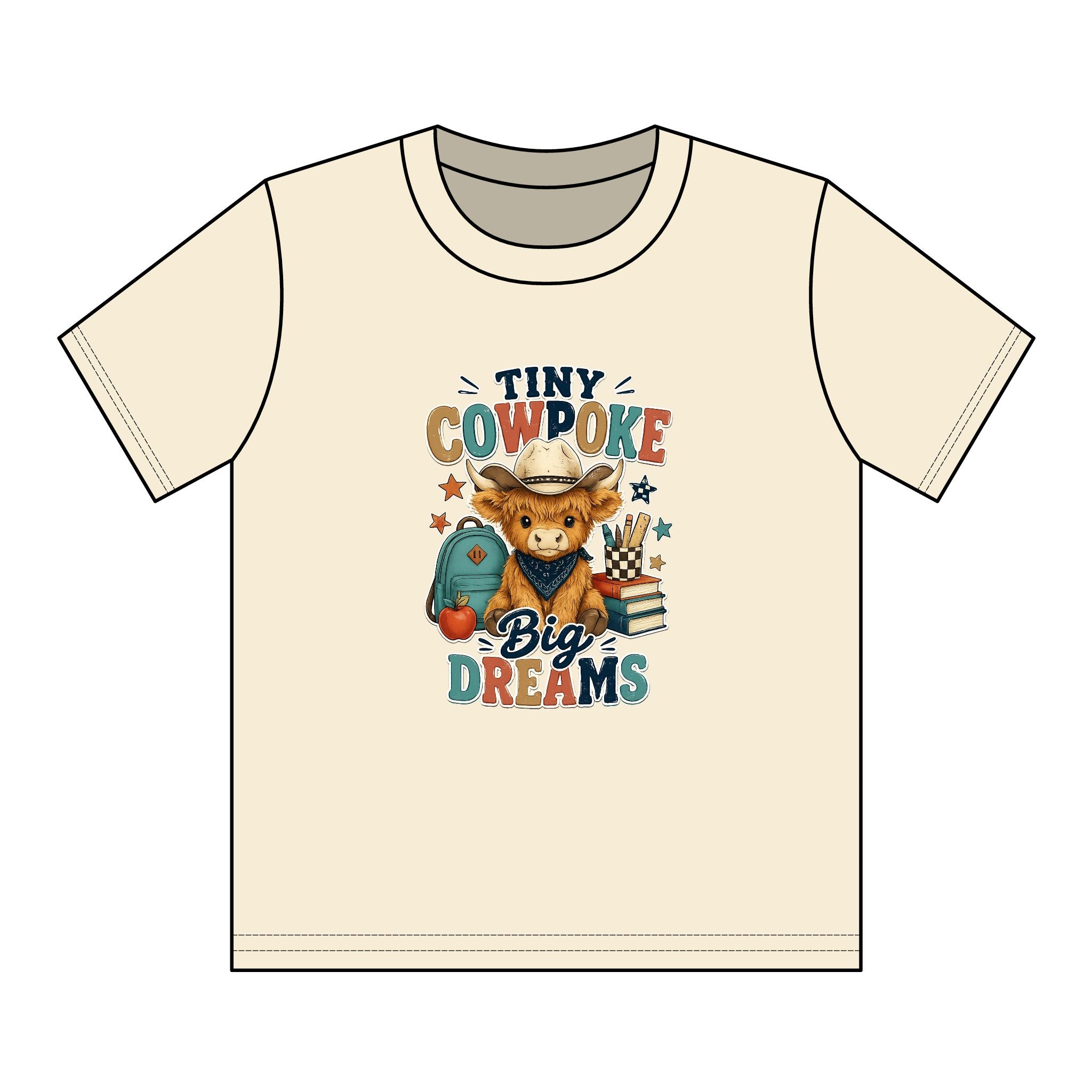 Tiny Cowpoke, Big Dreams | Western Back-to-School Graphic Tee (Boy)
