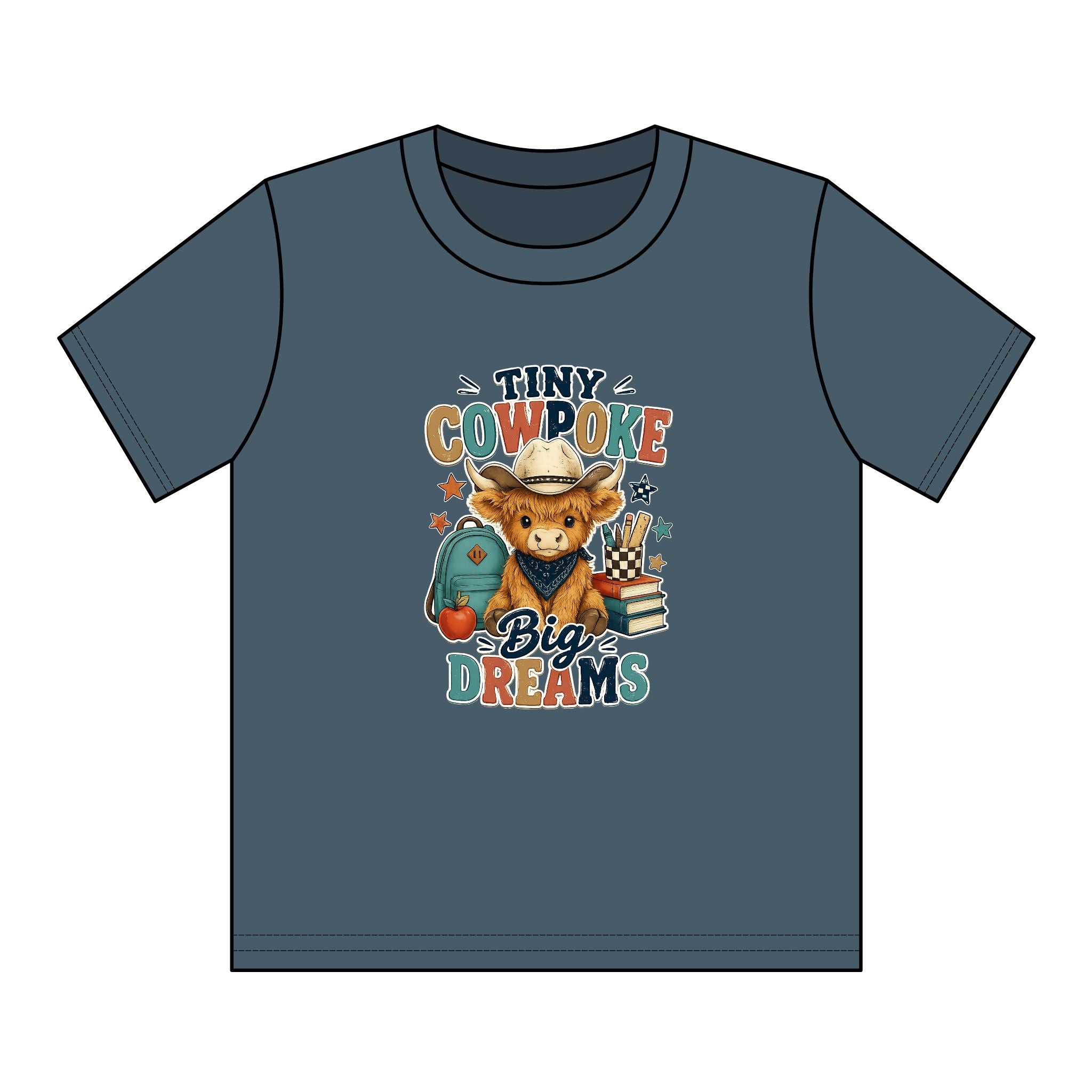 Tiny Cowpoke, Big Dreams | Western Back-to-School Graphic Tee (Boy)