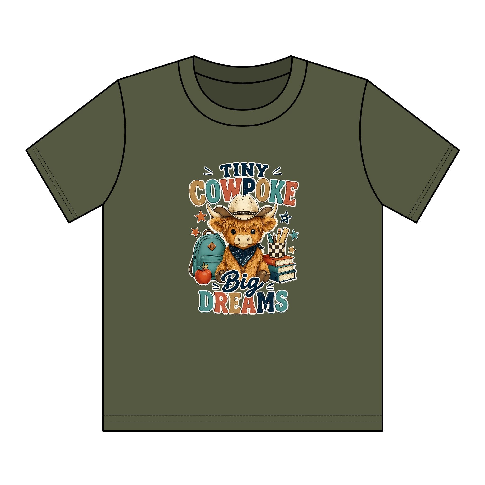 Tiny Cowpoke, Big Dreams | Western Back-to-School Graphic Tee (Boy)