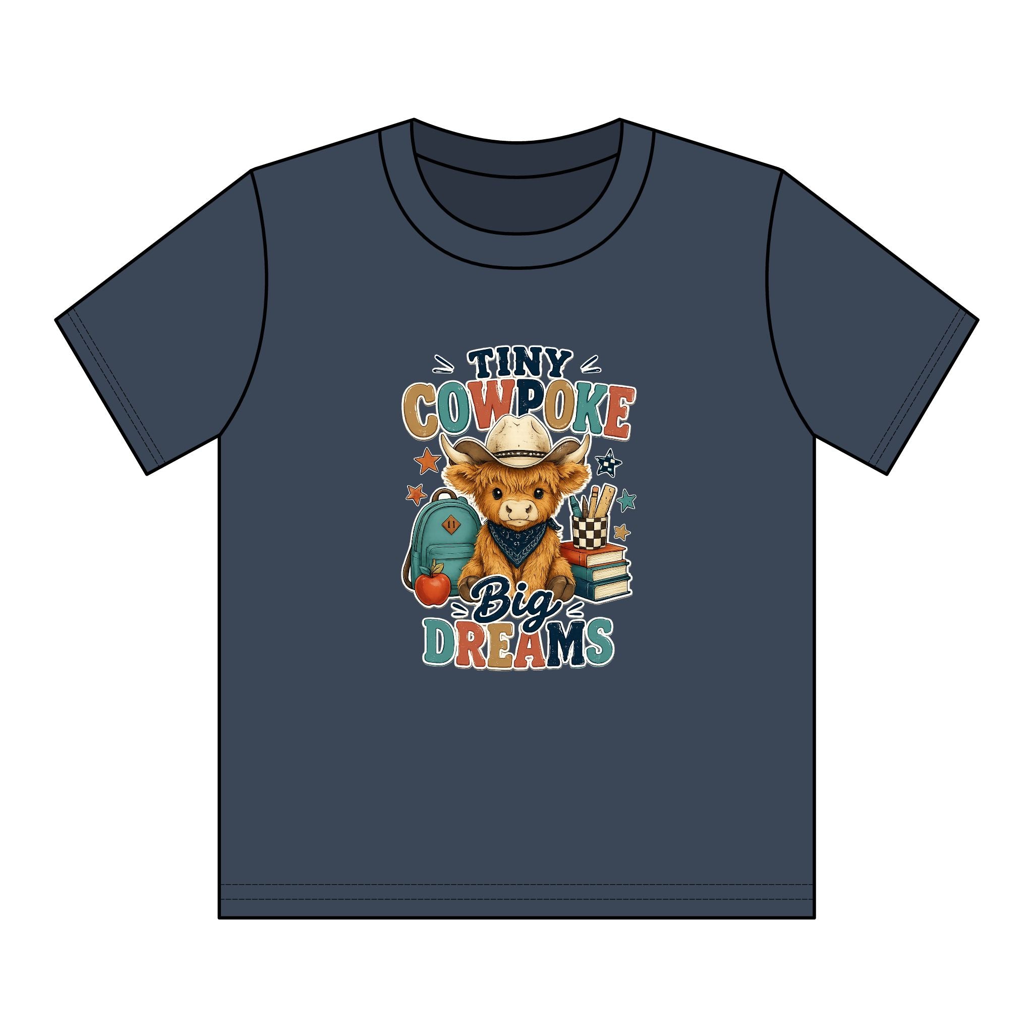 Tiny Cowpoke, Big Dreams | Western Back-to-School Graphic Tee (Boy)