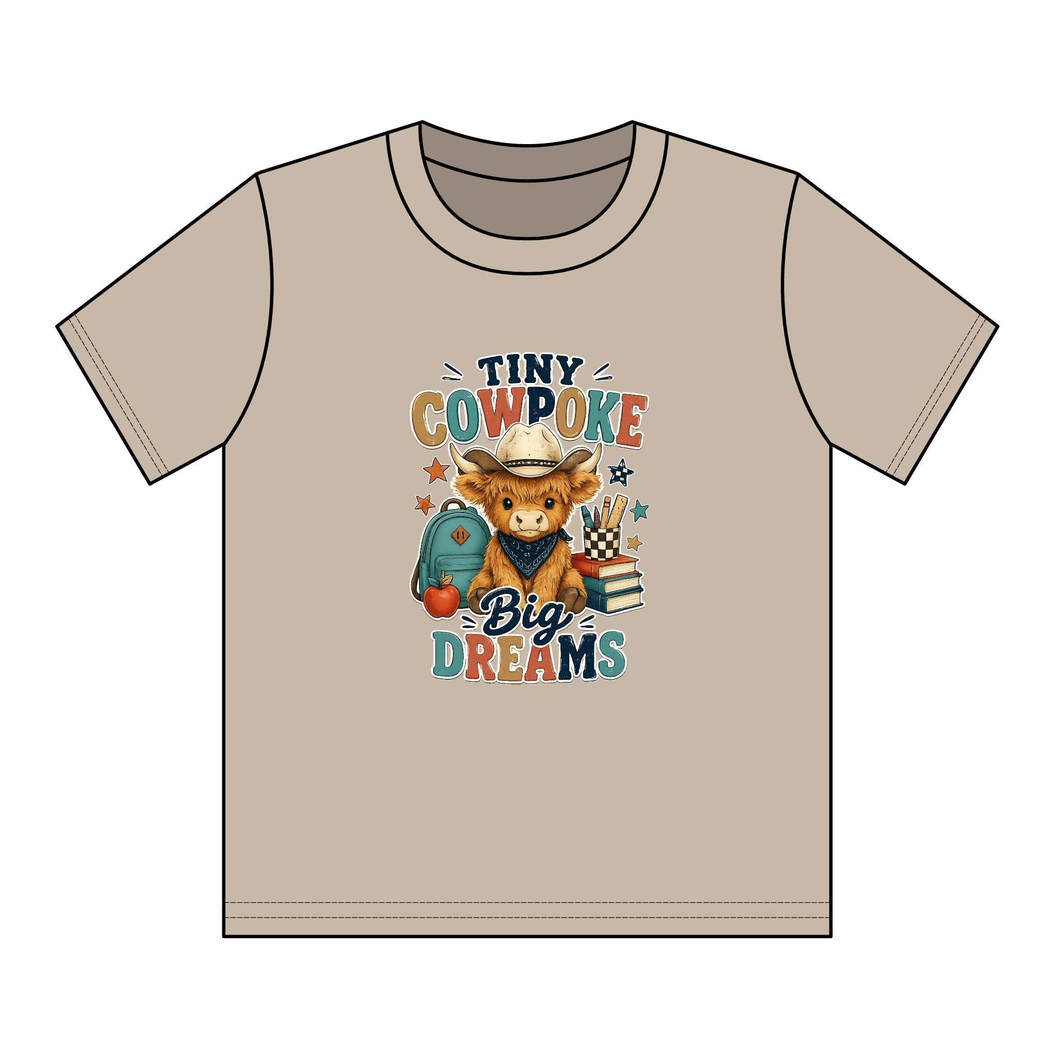 Tiny Cowpoke, Big Dreams | Western Back-to-School Graphic Tee (Boy)