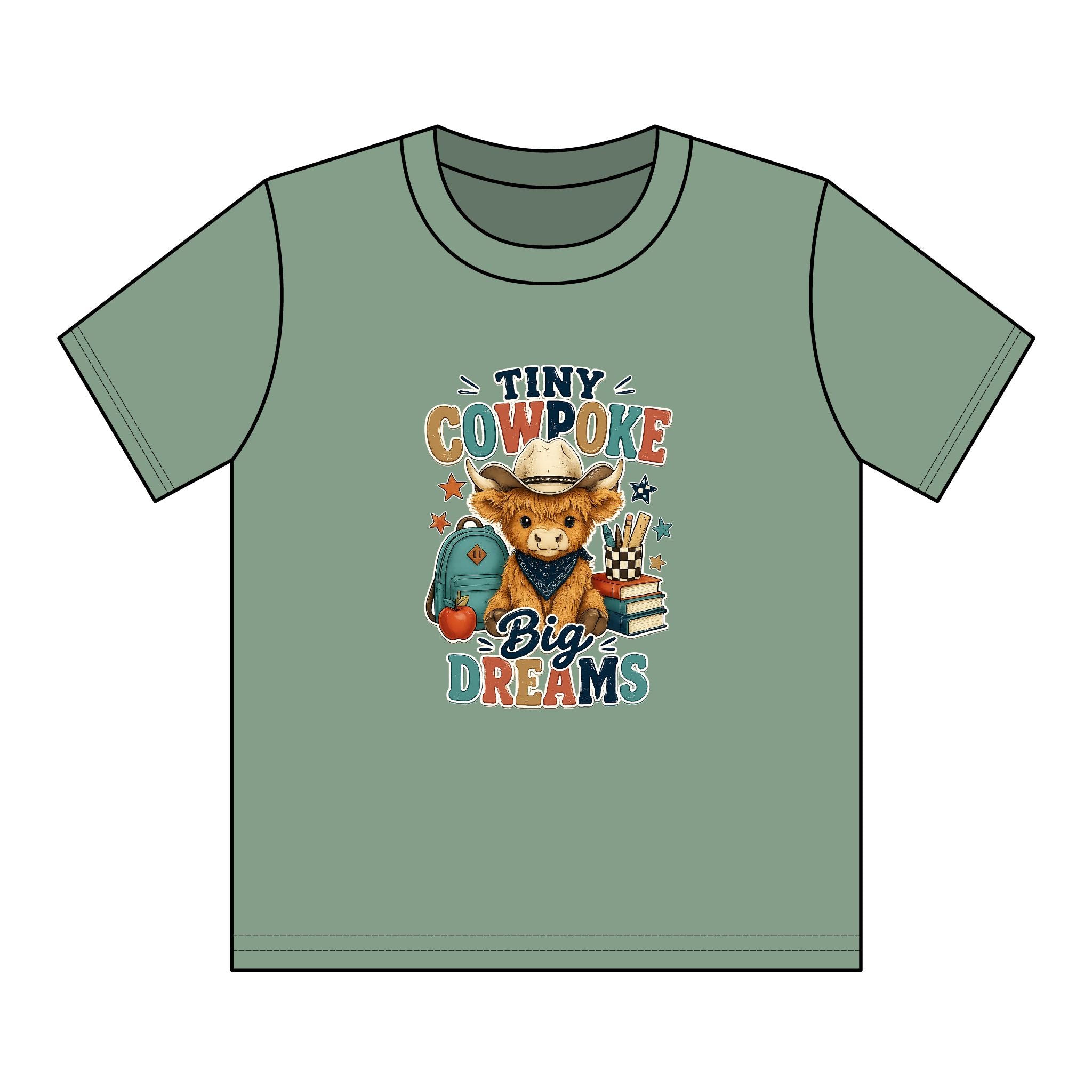 Tiny Cowpoke, Big Dreams | Western Back-to-School Graphic Tee (Boy)