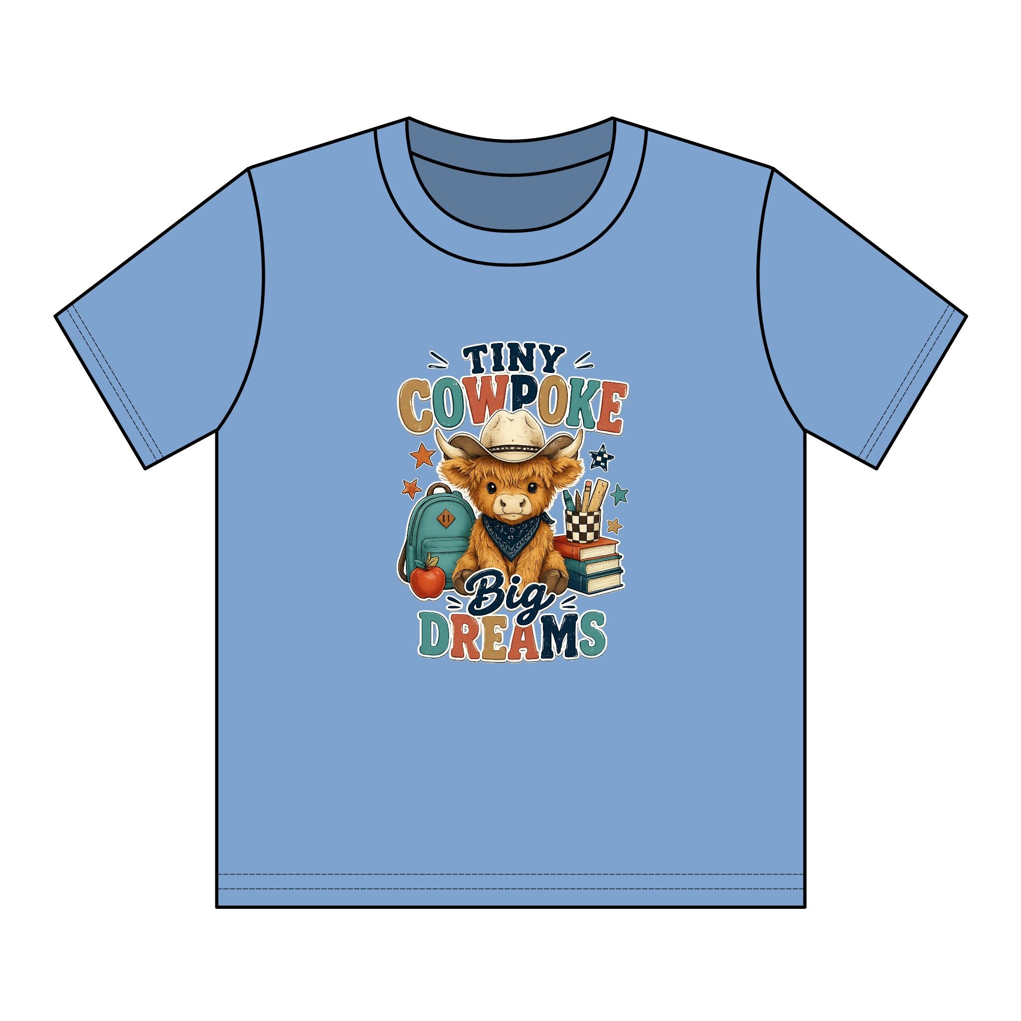 Tiny Cowpoke, Big Dreams | Western Back-to-School Graphic Tee (Boy)