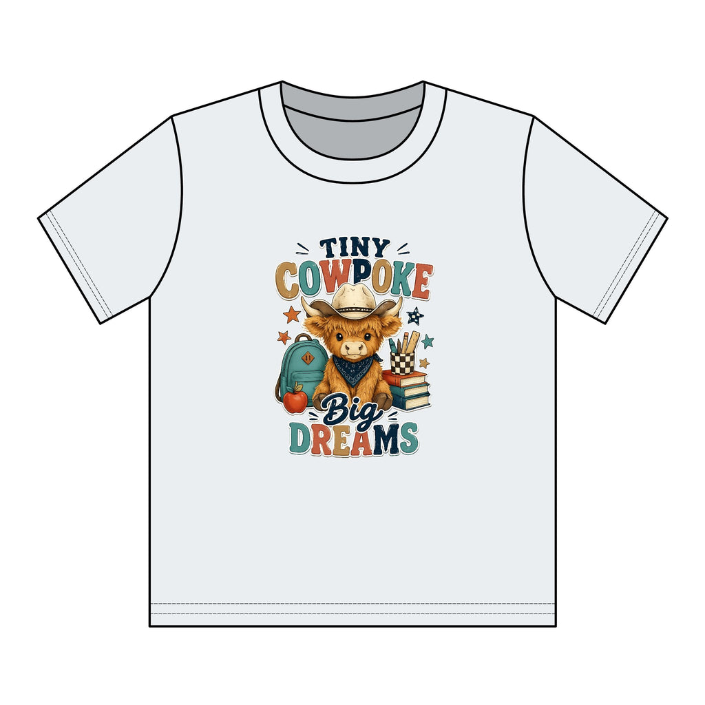 Tiny Cowpoke, Big Dreams | Western Back-to-School Graphic Tee (Boy)