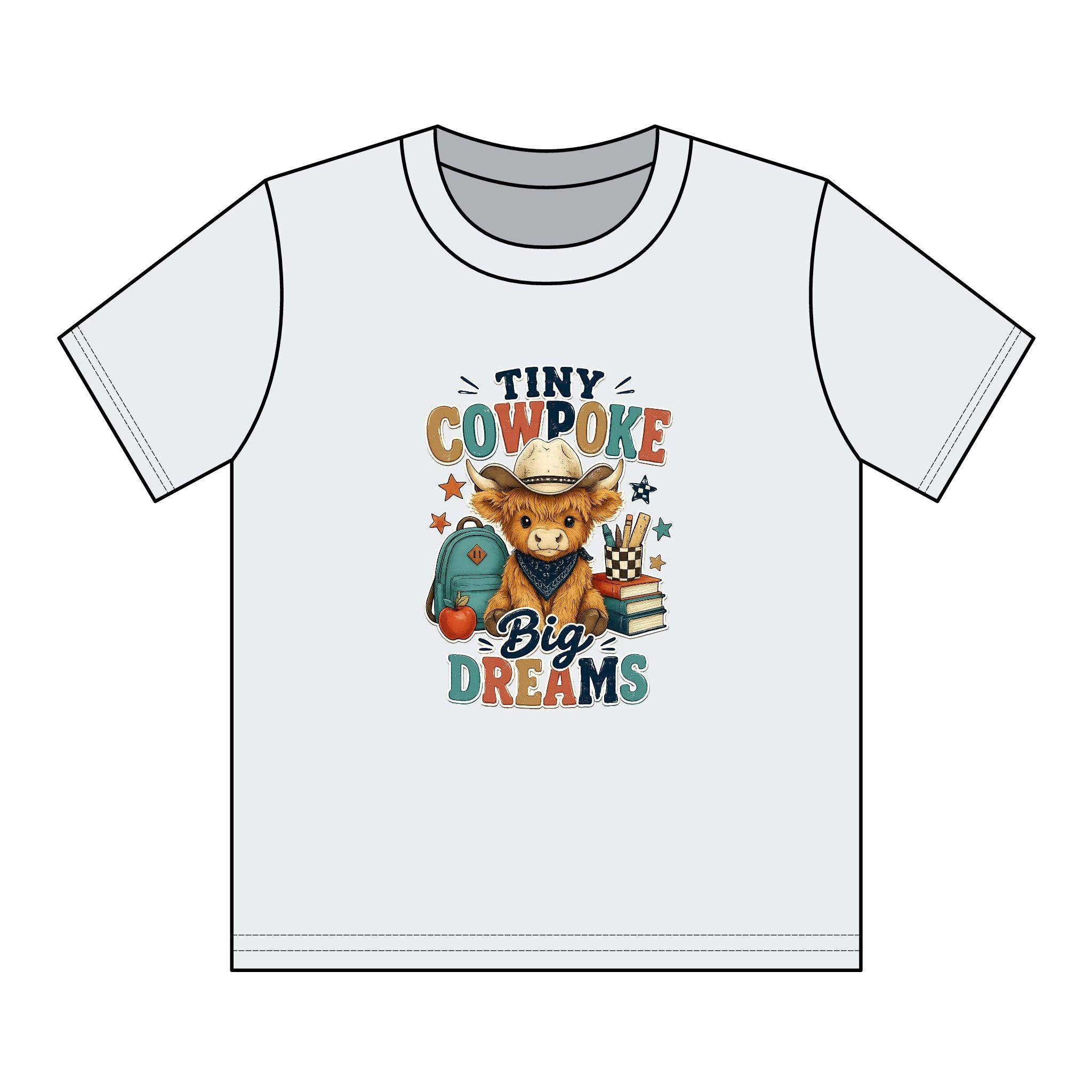 Tiny Cowpoke, Big Dreams | Western Back-to-School Graphic Tee (Boy)
