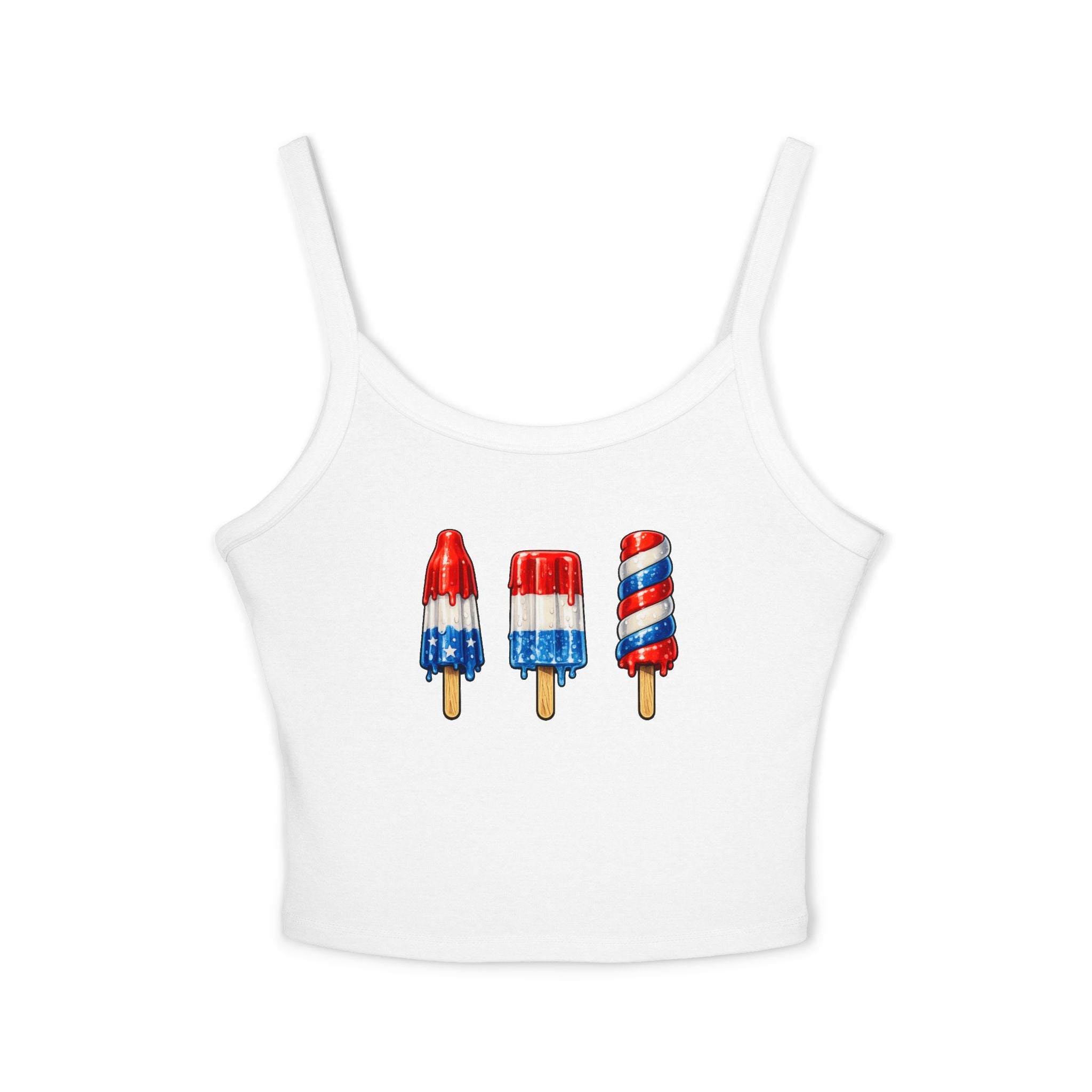 Stars, Stripes & Popsicles Women’s Spaghetti Strap Tank Top