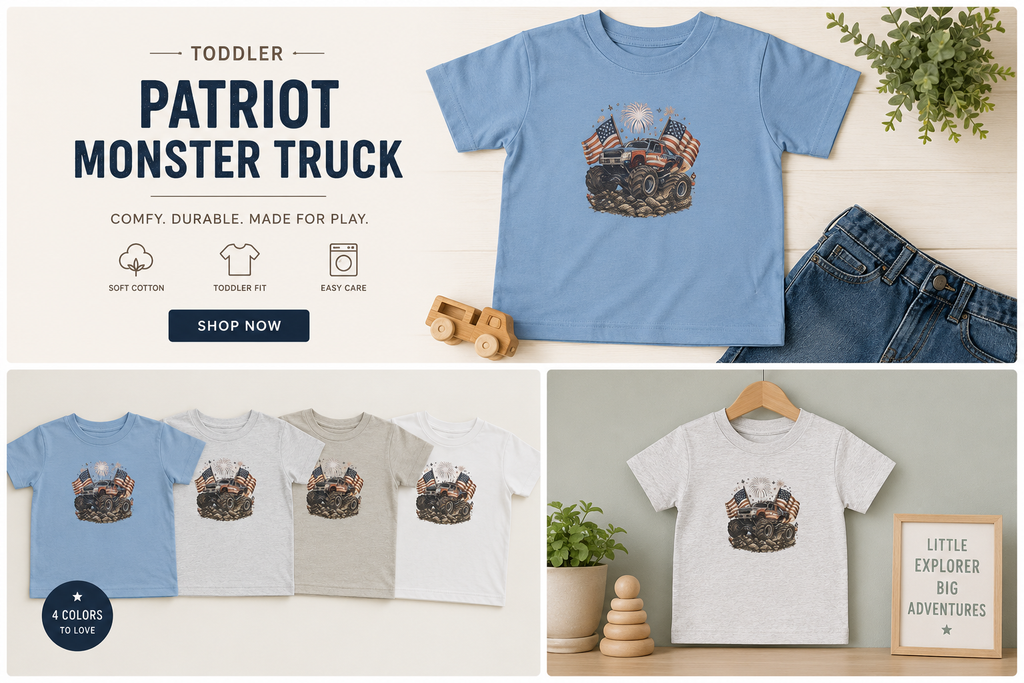 Patriotic Mud Crusher Toddler Tee