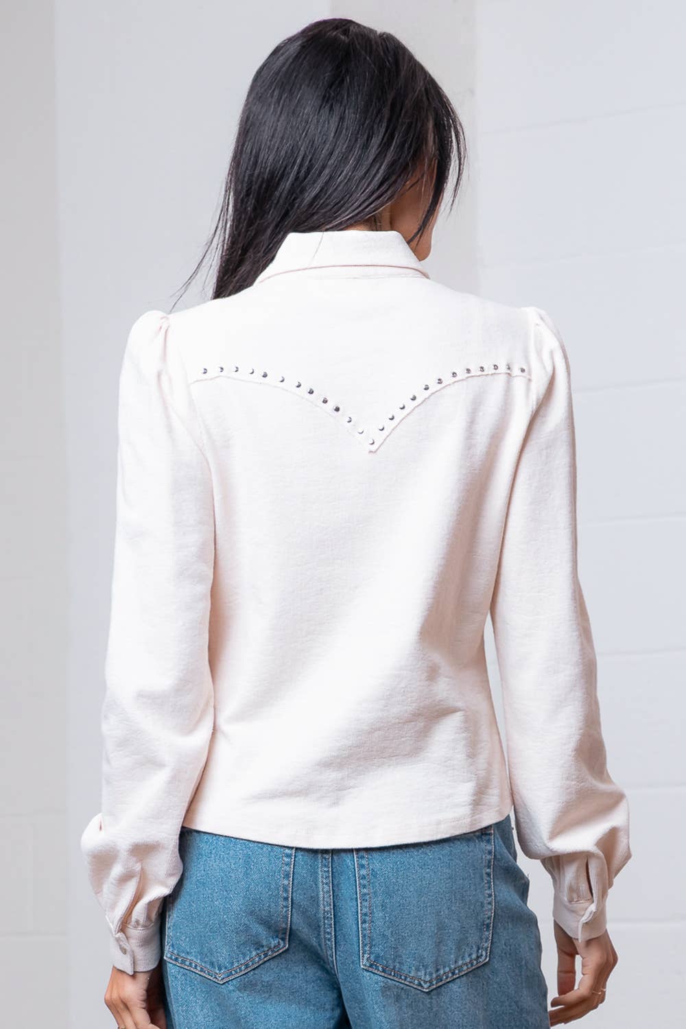 Amarillo Studded Yoke Blouse